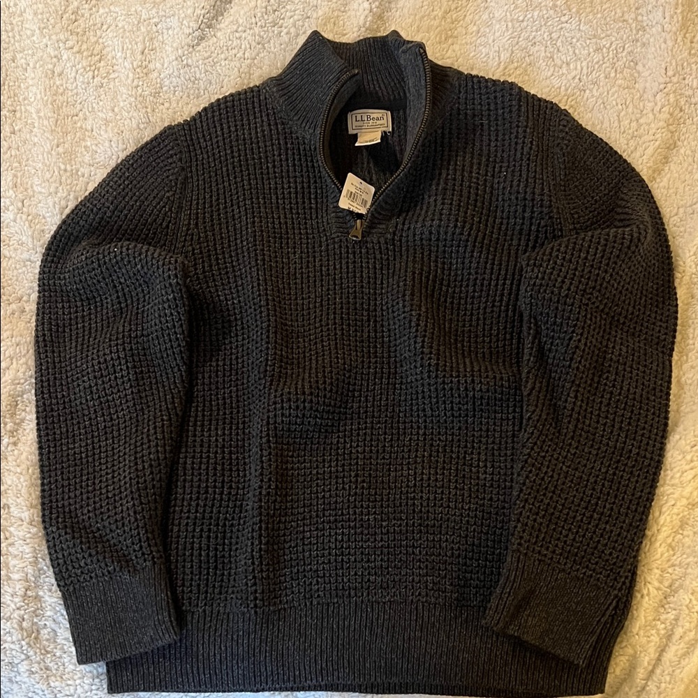 L.L. Bean Men's Charcoal Zip-Up Sweater